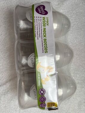 Parent's Choice Clear Wide Neck Baby Bottles - 3 Pack (Clear)